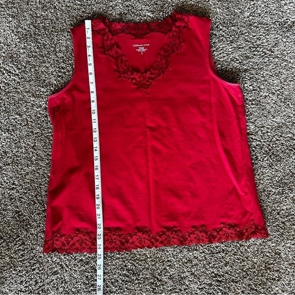 Coldwater Creek lace detail red tank top size XL 16 - Picture 7 of 7